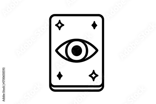 Vector Illustration of All-Seeing Eye Tarot Card