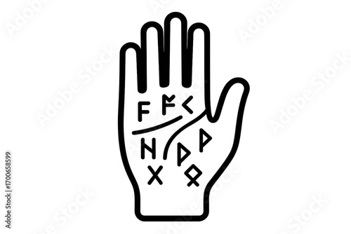 Vector Illustration of Mystic Rune Palm Symbol