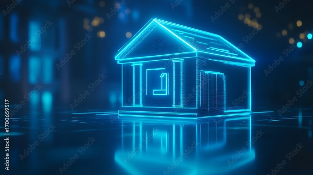 Futuristic neon bank building symbolizing digital finance and technology Futuristic neon bank building symbolizing digital finance and technology