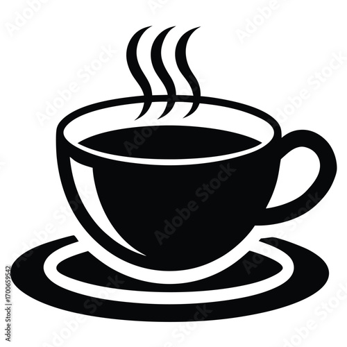 latte cup with saucer vector icon