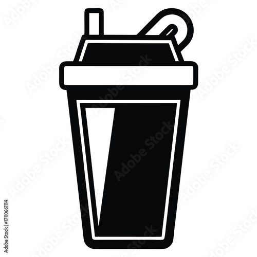 protein shake shaker bottle vector icon