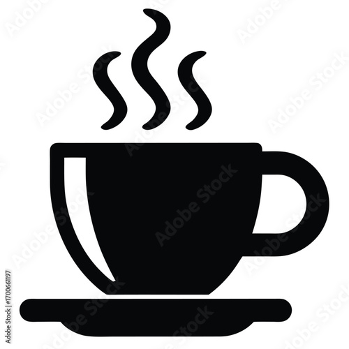 coffee cup with steam vector icon