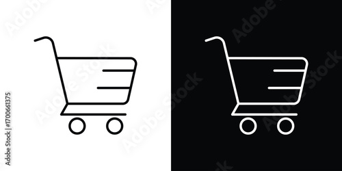 Shopping cart icon in line design. editable stroke icon.