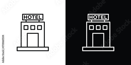 hotel icon in line design. editable stroke icon.