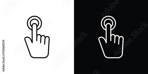 finger tap icon in line design. editable stroke icon.