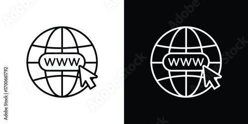 Website icon in line design. editable stroke icon.