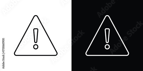 Warning triangle icon in line design. editable stroke icon.