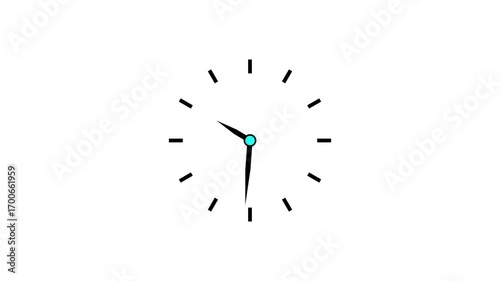 Clock with moving hand. Stop watch animation. Time concept.