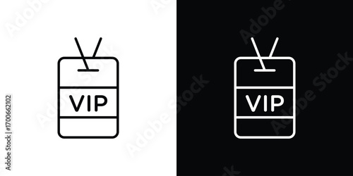 VIP pass icon in line design. editable stroke icon.