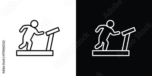 Treadmill icon in line design. editable stroke icon.