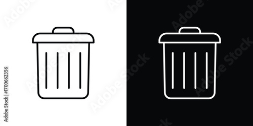 Trash icon in line design. editable stroke icon.