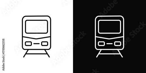 Train icon in line design. editable stroke icon.
