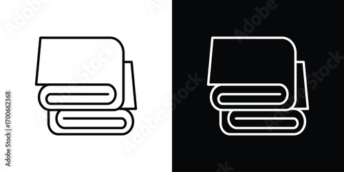 Towel icon in line design. editable stroke icon.