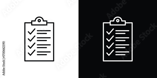 Todo list icon in line design. editable stroke icon.