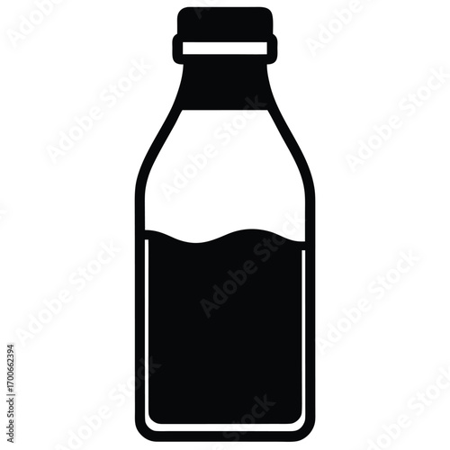 chocolate milk bottle vector icon