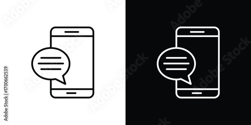 Text message icon in line design. editable stroke icon.