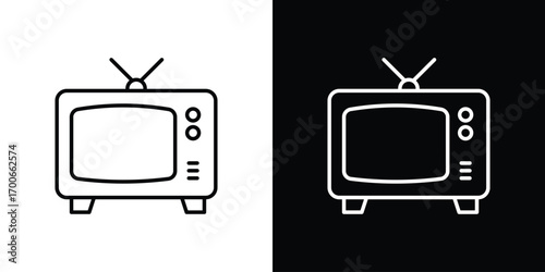 Television icon in line design. editable stroke icon.