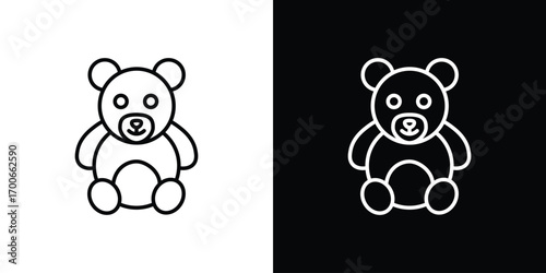 Teddy bear icon in line design. editable stroke icon.