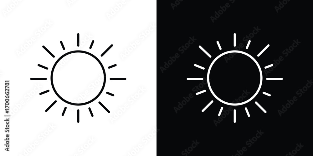 Fototapeta premium Sun icon in line design. editable stroke icon.