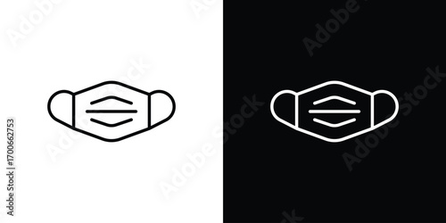 Surgical mask icon in line design. editable stroke icon.
