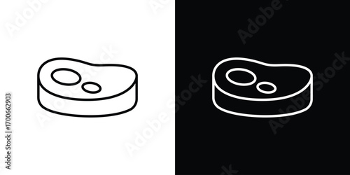 Steak icon in line design. editable stroke icon.