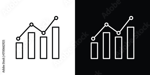 Statistics icon in line design. editable stroke icon.