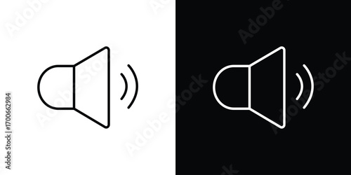 Speaker icon in line design. editable stroke icon.