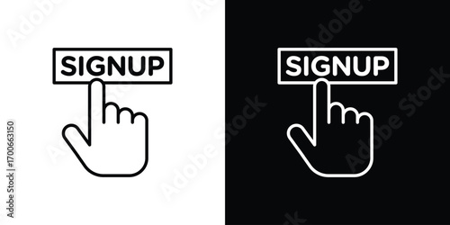 Sign up icon in line design. editable stroke icon.