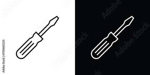Screwdriver icon in line design. editable stroke icon.