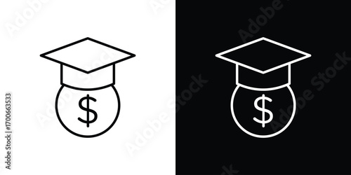 Scholarship icon in line design. editable stroke icon.