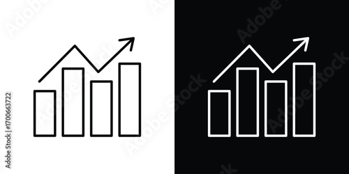 Sales growth icon in line design. editable stroke icon.