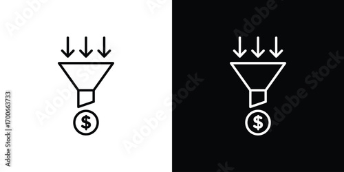 Sales funnel icon in line design. editable stroke icon.
