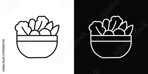 Salad icon in line design. editable stroke icon.