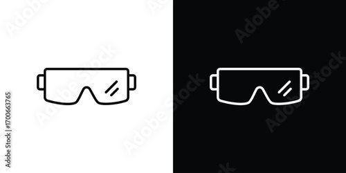 Safety goggles icon in line design. editable stroke icon.