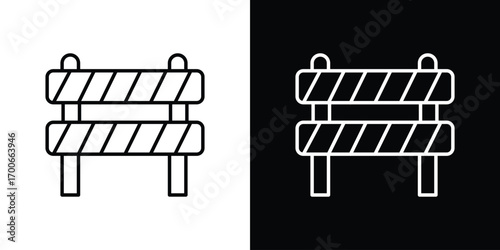 Roadblock icon in line design. editable stroke icon.