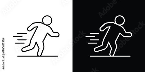 Running icon in line design. editable stroke icon.