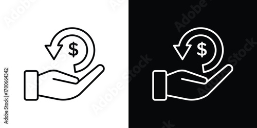 Refund icon in line design. editable stroke icon.