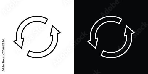 Refresh icon in line design. editable stroke icon.