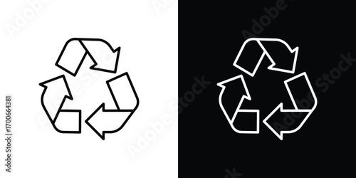 Recycling icon in line design. editable stroke icon.