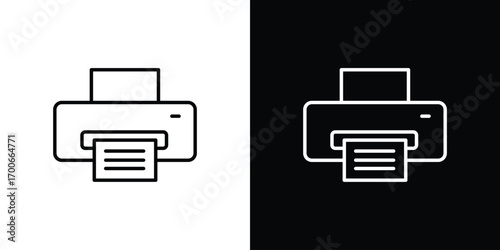 Print icon in line design. editable stroke icon.