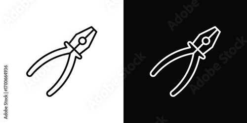 Pliers icon in line design. editable stroke icon.