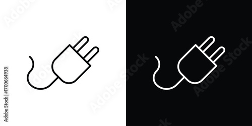 Plug adapter icon in line design. editable stroke icon.