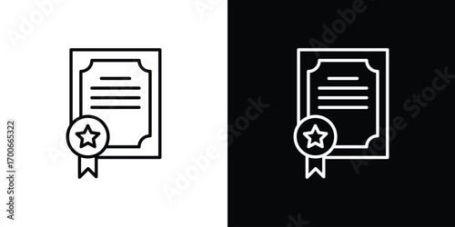 Patented icon in line design. editable stroke icon.