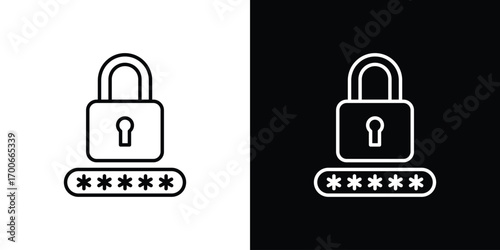 Password icon in line design. editable stroke icon.