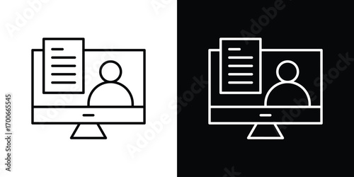 Online course icon in line design. editable stroke icon.