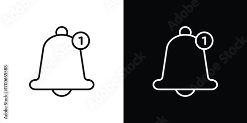 Notification icon in line design. editable stroke icon.