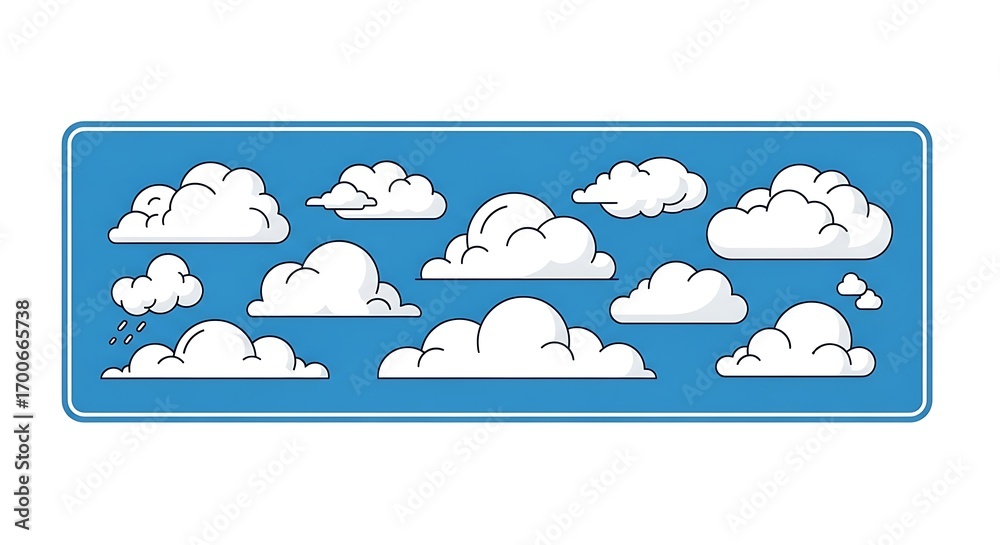 Obraz premium Seamless Sky Clouds Pattern — Soft Cloudscape Background for Children's Design, Textiles & Stationery 