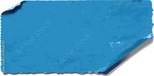 Blue torn paper sticker with organic edges perfect for adding a natural touch, vector illustration