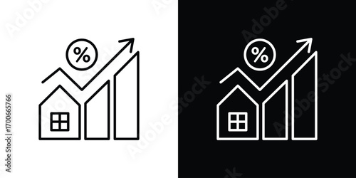 Mortgage icon in line design. editable stroke icon.