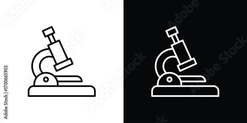 Microscope icon in line design. editable stroke icon.